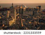 Genoa cityscape from the terrace of Castelletto.