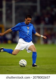 GENOA, ITALY - APRIL 28, 2004: 
Stefano Fiore In Action 
During UEFA Euro 2004 Friendly Match Italy V Spain At The Luigi Ferraris Stadium.
