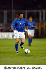 GENOA, ITALY - APRIL 28, 2004: 
Stefano Fiore In Action 
During UEFA Euro 2004 Friendly Match Italy V Spain At The Luigi Ferraris Stadium.
