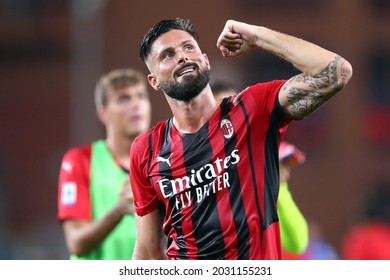 Genova, Italy. 23 August 2021. Olivier Giroud Of Ac Milan  During The Serie A Match Beetween Uc Sampdoria And Ac Milan.