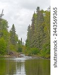 Gentle Cascade Flowing into a Remote Lake on Whitefish Lake in Northern Manitoba