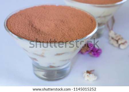 gentle coffee dessert. cookies in cream.thiramisu.macroflowers