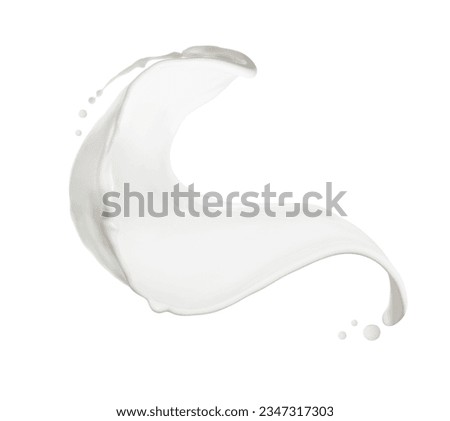 Gentle milk splash in the air on a white background