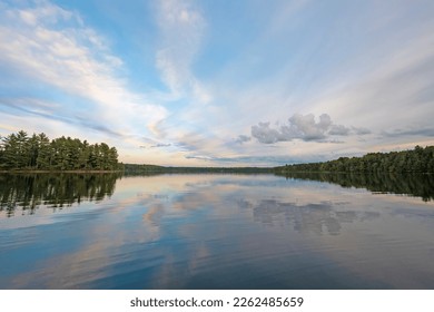 Gentle Pastels on a Calm Evening on Clark Lake in the Sylvania Wilderness in Michigan - Shutterstock ID 2262485659