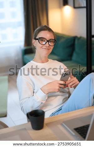 Gentle Pause While Checking Messages at Home