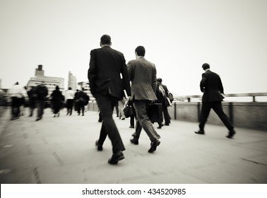 Gentlemen On Their Way To Work Concept