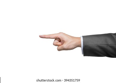 Gentlemen Suit And Pointing Hand Gesture