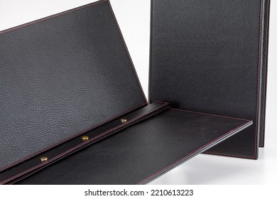 Genuine Leather Black Menu Folder