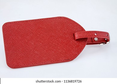 Genuine Leather Red Luggage Tag