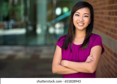 Genuine Natural Headshot Portrait Of Mixed Ethnicity Feminist Woman Standing Strong Powerful Confident