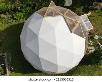 Geodesic dome in the garden