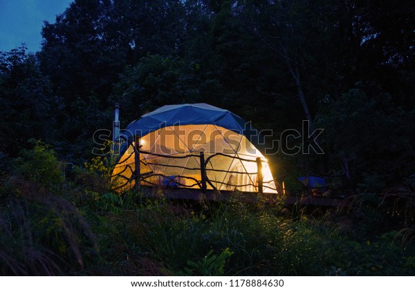 Geodesic Dome Rental Airbnb Blue Ridge Stock Photo Edit Now