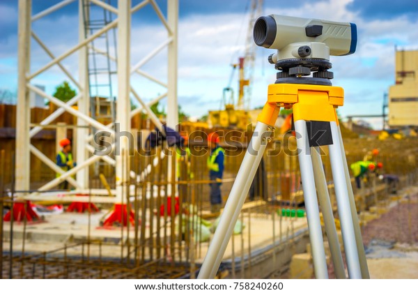 Geodetic Measurements On Construction Site Theodolite Stock Photo (Edit ...