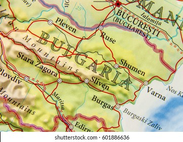 Geographic Map European Country Bulgaria 260nw 601886636 