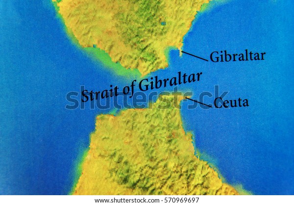 Geographic Map European Strait Gibraltar Stock Photo Edit Now