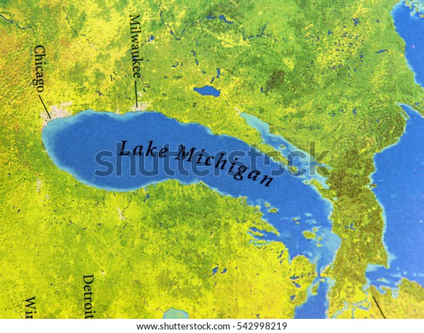 Geographic Map Lake Michigan Us Michigan Stock Photo 542998219 Geographic Map Lake Michigan Us 600w 542998219
