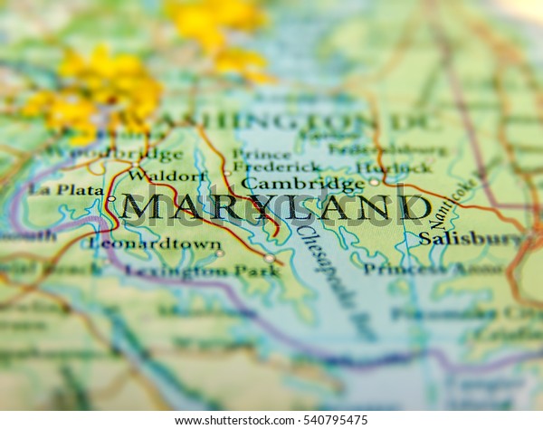 Geographic Map Us State Maryland Washington Stock Photo (Edit Now) 540795475