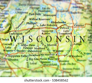 Geographic Map Us State Wisconsin Important Stock Photo 538458562  Shutterstock