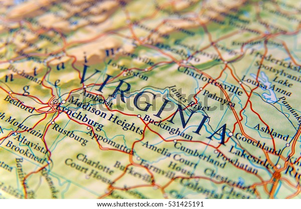 Geographic Map Virginia Close Stock Photo Edit Now 531425191