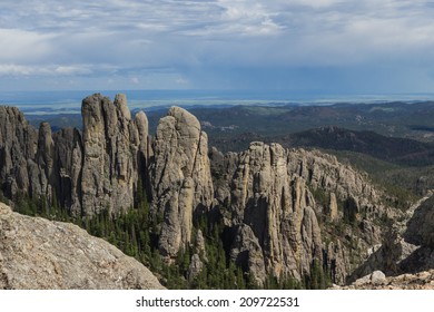 Geological Beautiful Granite Rock Formations In The Black Hills Of South Dakota