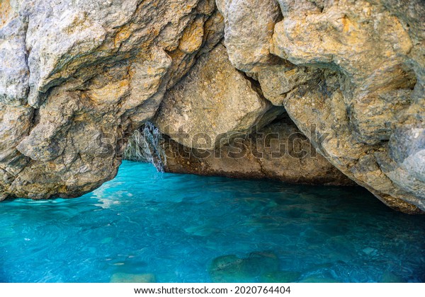 Geological Formation Famous Foneas Beach Rocky Stock Photo 2020764404 ...