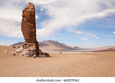 Geological Monolith Near Salar De Tara In Los Flamencos National Reserve, Atacama Desert,Chile