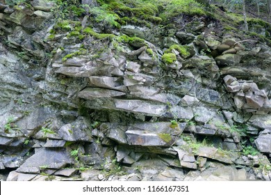 Geological Section Of Igneous Rocks Close-up.