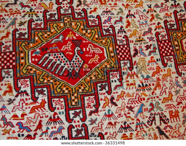 Geometric Animals Birds Traditional Turkish Kilim Stock Photo 36331498 ...