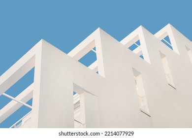 Geometric architecture detail modern concrete structure building abstract concrete architecture background building concrete balcony construction middle east Minimal architecture modern building white - Powered by Shutterstock