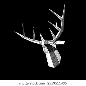 geometric deer head sculpture geometric deer head sculpture