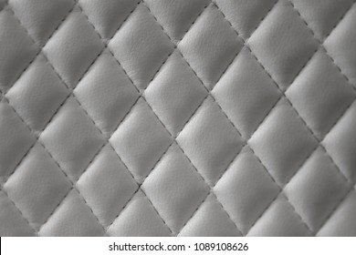 Geometric diamond pattern quilted PU leather