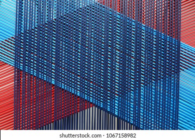 Geometric Lines, Made Of Colourful Elastic String, Abstract Background