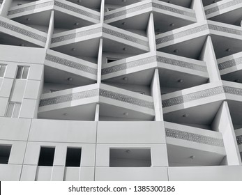 Geometric Pattern Building elevation. Flats and apartments design