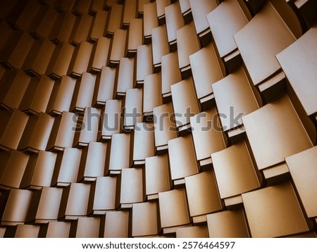 Geometric pattern Curve geometric element Art wall Gold color Abstract background 