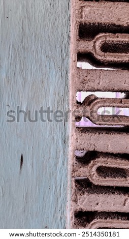 geometric pattern etched into a concrete surface
