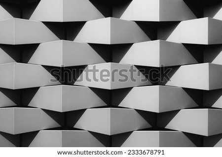 Geometric pattern wall Grey background Architecture details 