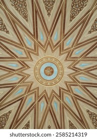 Geometric patterns are found in Islamic art and architecture, reflecting a belief in order and unity in the universe. A touch of light blue on several parts adds interesting detail.
