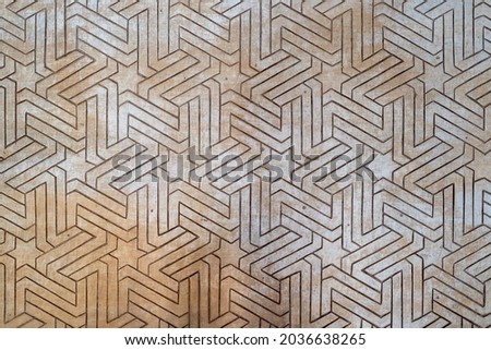 Geometric patterns in the walls of the Alhambra in Granada, Spain