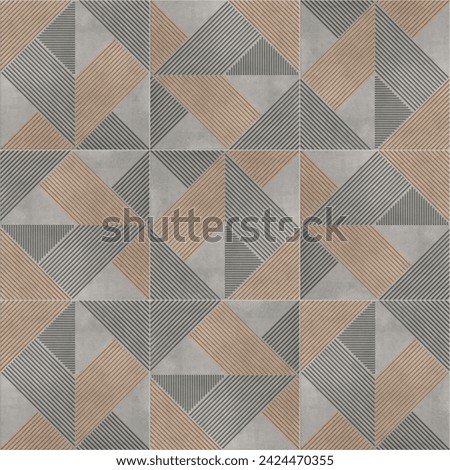 Geometric seamless decor made of wood, marble, concrete, cement and stone.