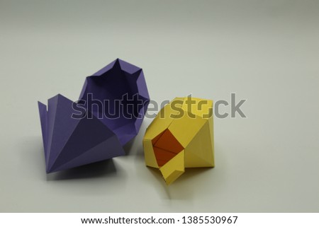 Geometric shape cut out of paper and photographed on white background. Geometry net of Diamond and Octagonal Dipyramid.. 2D shape foldable to form a 3D shape or a solid.