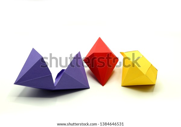 Download Geometric Shapes Cut Out Colored Paper Stock Photo Edit Now 1384646531