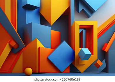 geometric square abstract colorful texture, and background - Shutterstock ID 2307606189