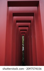 a geometric structure created in red