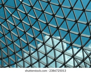geometric triangular glass ceiling background 