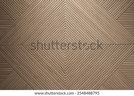 Geometric wood pattern with diagonal lines forming symmetrical diamond shapes. This design exudes elegance and modernity, perfect for interior decor or backgrounds.