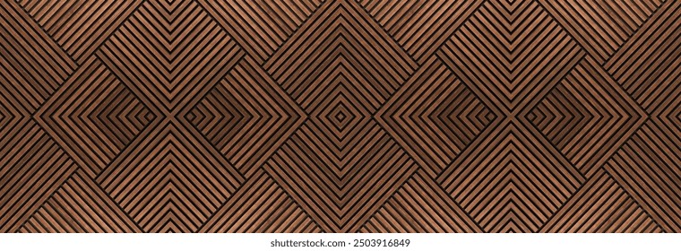 geometric wood pattern with interlocking diamond shapes formed by thin, parallel wooden strips, creating a rich, textured design in warm brown tones. - Powered by Shutterstock