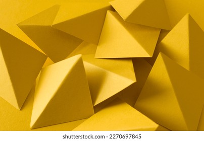 Geometric yellow 3d background with triangle shapes - Shutterstock ID 2270697845