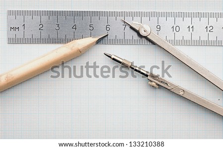 geometry set compasspencilruler on graph paper stock photo edit now geometry graph paper