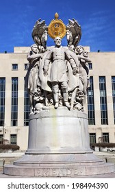 George Gordon Meade Of Gettysburg Memorial Civil War Statue Pennsylvania Ave Washington DC Public Artwork Given By The State Of Pennsylvania.  Artist Is Charles Grafly And Statue Dedicated In 1927.  