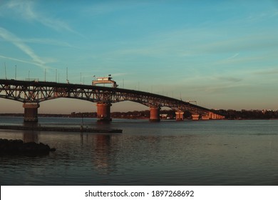 George P Coleman Memorial Bridge During Sunset